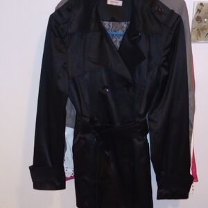 Onyx Elegant Black Trench Coat